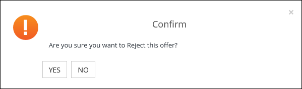 Confirm message - reject offer