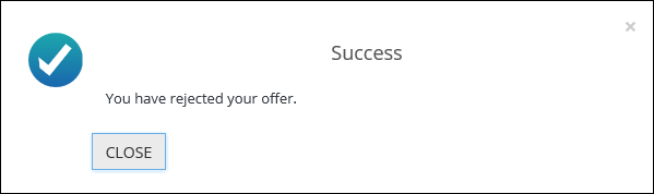 Reject offer confirmation message