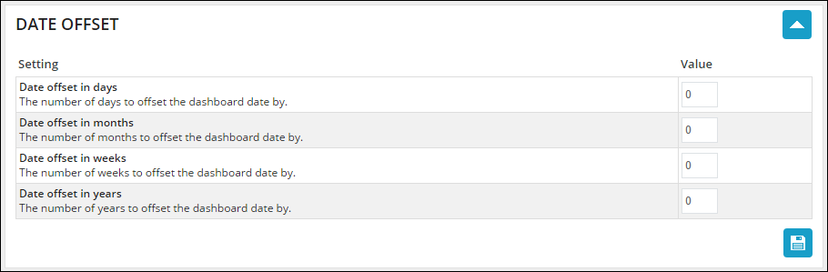 Date Offset Settings