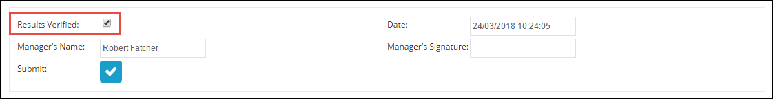 Results Verified check box