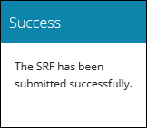 eSRF submitted successfully window