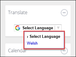 Select Language pod