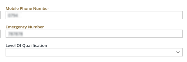 Incomplete telephone number fields