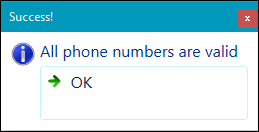 Phone validation successful