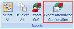 Export Attendance Confirmation button