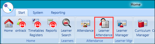 Learner Attendance button