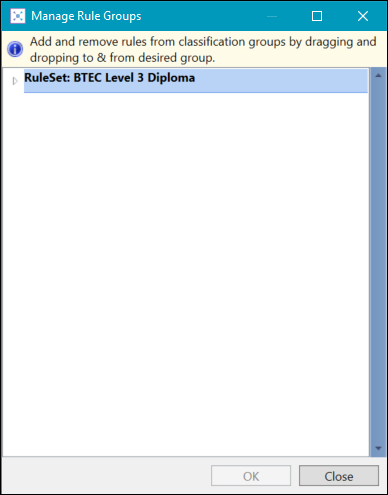 Manage Rule Groups window