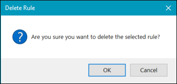 Delete Rule confirmation window