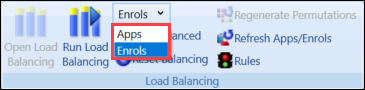 Apps/Enrols drop-down