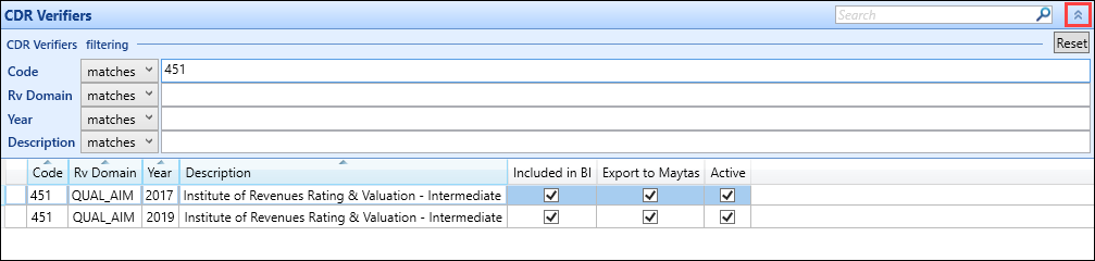 CDR Verifiers filters