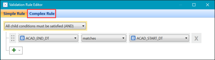 Complex Rule tab
