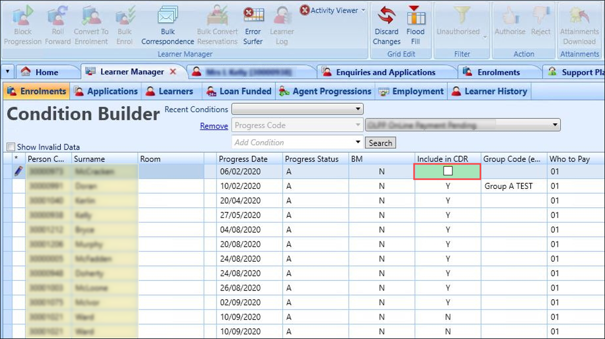 Include in ILR check box