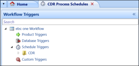 CDR Process Schedules screen