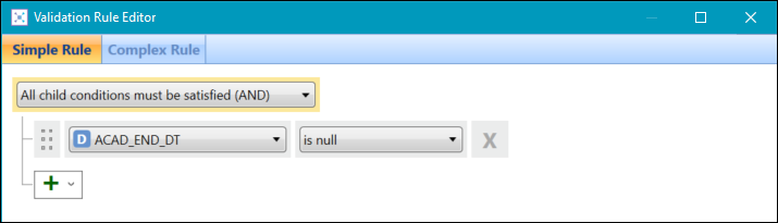 'Is null' value