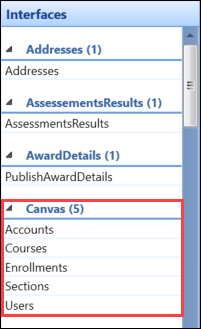 Canvas interfaces in Interface Designer