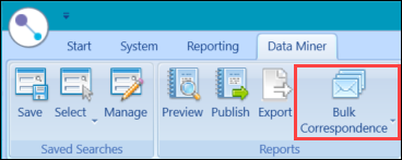 Bulk Correspondence button