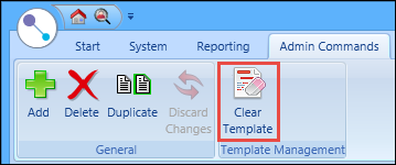 Clear Template button