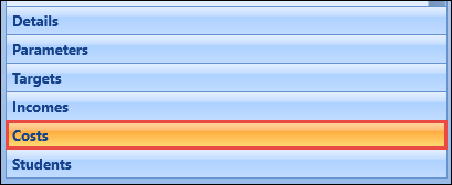 Costs tab