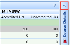 Course Details panel - Expand button