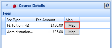 Fees tab - Map button