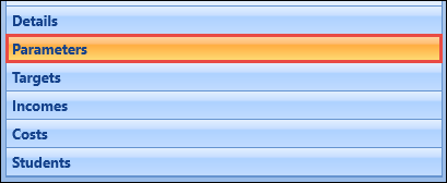 Parameters tab