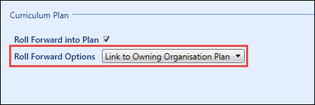 Link to Owning Organisation Plan option