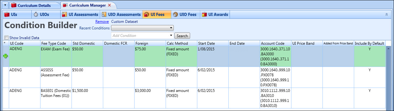 Curriculum Manager - UI Fees