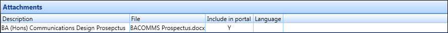 Prospectus tab - Attachments section