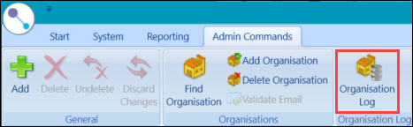 Organisation Log button