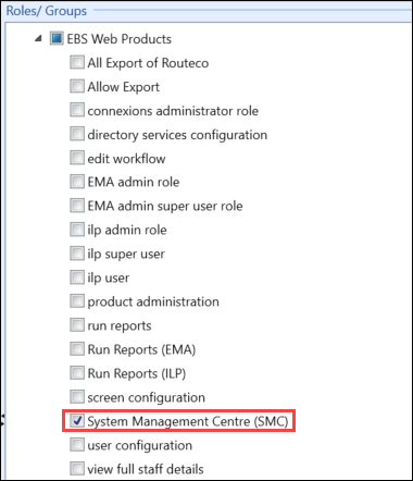 System Management Centre (SMC) role