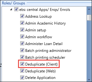 Deduplicate (Client) role