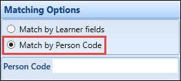 Match by Person Code option