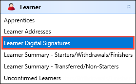 Learner Digital Signatures view