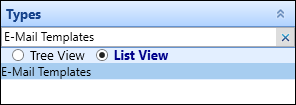 Search field - E-Mail Templates