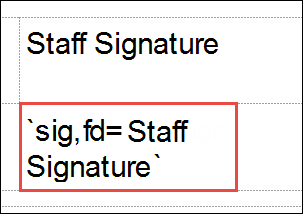 Staff signature description