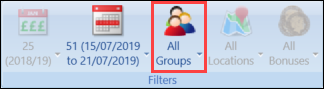 Groups drop-down