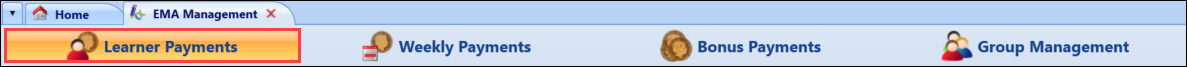 Learner Payments tab