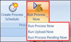 Run Process drop-down button