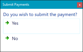 Submit Payments window