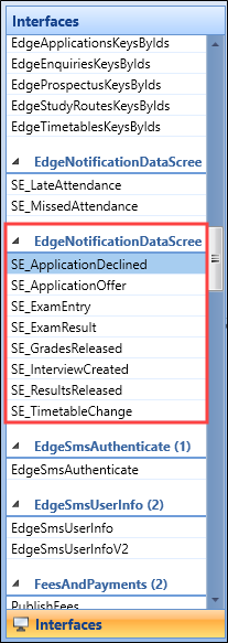 EdgeNotificationDataScreen section in the Interfaces panel