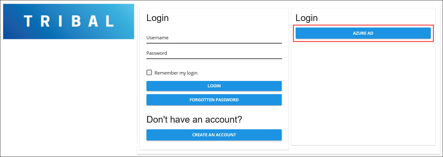 Azure AD button