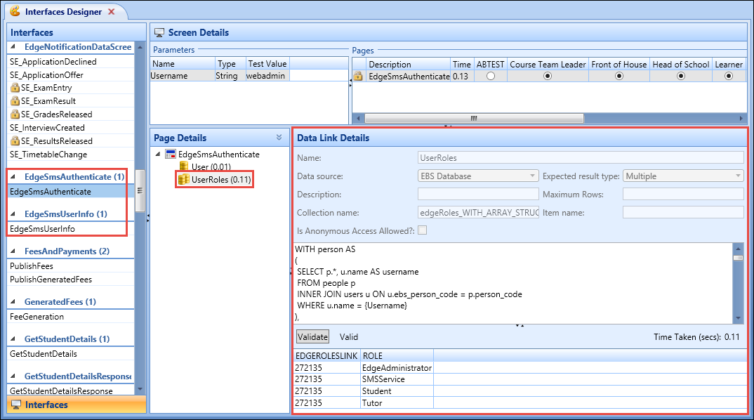 UserRoles data link