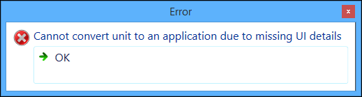 Convert enquiry to application error message