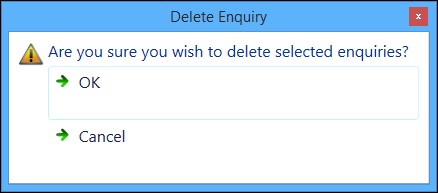 Delete Enquiry message