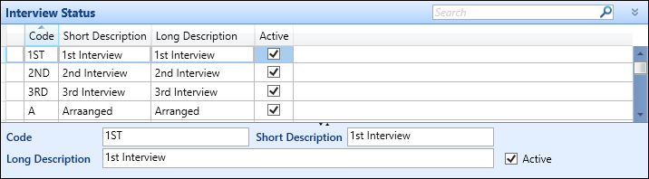 Interview Status reference data