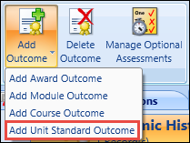 Add Unit Standard Outcome option