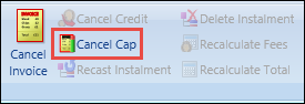 Cancel Cap button