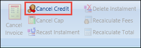 Cancel Credit button