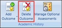 Delete Outcome button