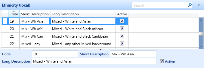 Ethnicity (local/TEC) reference data